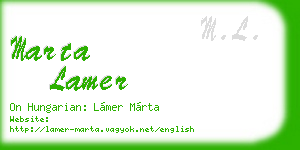 marta lamer business card
