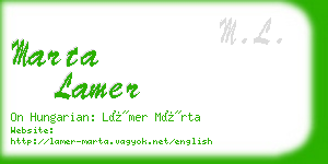 marta lamer business card